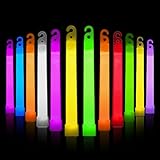 Ainiv 25 Premium Leuchtstäbe, Hochzeit oder Knicklichter Militär, Gemischte Farben Leuchtstäbchen Lanyard Ultra Bright Glow in the Dark Stab für Weihnachten, Halloween, Abschlussfeier, Campingzubehör