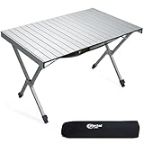 PORTAL Campingtisch faltbar Höhenverstellbar mit Netztasche Klapptisch Aluminium 108 x 71cm rollbar Camping Tisch klappbar Falttisch leicht für Picknick Party Garten Wandern Reisen