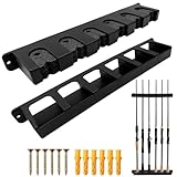 1 Paar Rutenständer, Rutenhalter Wandhalterung, Angelrutenstände Angelrutenhalter Aufbewahrung von 6 Ruten für Familie Wand Garage Aufbewahrung Rod Rack Angelzubehör Vertikale -Schwarz (34,7*6,5cm)