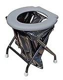 YACHTICON Mobile Klapptoilette Grau – Faltbare Campingtoilette & Trockentoilette mit 6 Beuteln – kompakte Notfalltoilette für Camping, Boot, Auto & Outdoor