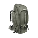 Tatonka Wanderrucksack Akela 35l - Tourenrucksack für Jugendliche - Mit verstellbarem Rückensystem und zwei großen Reißverschluss-Seitentaschen - PFC-frei - 35 Liter Volumen (stone grey olive)