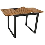 DEGAMO Gartentisch Balkontisch ausziehbar RIVELLO 80/120x70cm, Aluminium anthrazit + Akazienholz geölt, Outdoor, FSC®-Zertifiziert