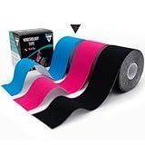 Kinesio Tapes - hautfreundliches & latexfreies Sport Tape, Kinesiologie Tape 5cm x 5m, elastisches & wasserfestes Therapie-Tape, Physio Tape mit langanhaltender Haftbarkeit (blau)