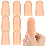 Ptwola Fingerlinge Aus Silikon 8 Stück Wasserdicht Weiche Fingerspitzen-StüTzhüLsen Gummi-Daumenkappen Wickelhandschuhe Für Fingerrisse Wunden Schnitte Und BeißSchutz Schmerzlinderung