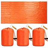 Notfall Schlafsack, 3er Set Biwaksack Ultraleicht Wasserdicht Sleeping Bag für Outdoor Camping Wandern Als Hüttenschlafsack Nutzbar Notfall Ausrüstung Mit Kälteschutz und Thermo Funktion für Survival
