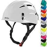 ALPIDEX Kletterhelm | Norm EN 12492 Kletterausrüstung Hartschalenhelm | Universal Passend | Robust | Klettersteighelm | Jugendliche | Erwachsene, Farbe:Bright White