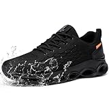 FATES TEX Völlig Wasserdicht Laufschuhe Herren Sportschuhe Turnschuhe Walkingschuhe Fashion Outdoor Casual Schuhe Fitness Running Sneaker(A-Pirat Schwarz,45 EU)