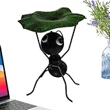 Garten Ameise Deko,Sammelfiguren Ameise Mit Blatt | Gartenkunst Außendekor Deko Für Wohnzimmer Balkon Schlafzimmer Rasen