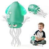 LTFIOON Electric Dancing Octopus Toy, Tanzendes Oktopus-Spielzeug für Kinder mit LED & Musik, 2 Modi Aufrecht & Krabbelnd, Automatisches Ausweich-Oktopus-Spielzeug, Geschenk für Jungen Mädchen (Grün)