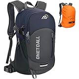 ONETOALL Diebstahlsicherer Wanderrucksack Damen 20L, Leichter Tagesrucksack Herren Klein, Wasserdichter Fahrrad Rucksack mit Rückenbelüftung zum Wandern Tagestour Radfahren Reisen Pendeln, nur 500g