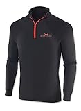 Black Crevice Herren Skirolli Zipper Shirt, schwarz/rot, M