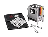 Bushcraft Essentials BUSHBOX Set Outdoor-Kocher | Hobo-Kocher | Camping | Holz | Gas | Spiritus | Steckbar | Kompakt | Mit Zubehör | Edelstahl | 100% Made in Germany