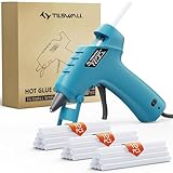 Tilswall Heißklebepistole 20W,Kabelgebundene Klebepistole mit 30 Heißklebestiften,Schnellaufheizen in 3 Min,Anti-Tropf-Design für DIY,Handwerk,Schule, Hausreparaturen&Bastelprojekte(7mm)