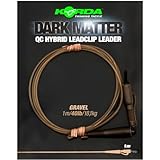 Korda Karpfenmontage für Karpfenbleie 100cm 40lb Dark Matter Leader QC Hybrid Clip, Farbe:Gravel