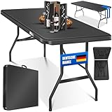 KESSER® Buffettisch Tisch klappbar Kunststoff 183x76 cm Campingtisch Partytisch Klapptisch Gartentisch für Garten, Terrasse und Balkon zusammenklappbar 6 Personen inkl. Cover & Tragegriff, Anthrazit