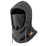 AYPOW Thermo Fleece Sturmhauben Winter, Winddichte Balaclava Gesichtsmaske, Warme Fleecefutter Skimaske Weicht Verstellbare Kapuze Hut Motorrad Fahrrad für Herren Damen Outdoor Skifahren