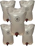 Superfind24® Faltbarer Wasserbehälter, 5x5 Liter Weiß Prepper Wasser Notfallvorsorge Fester Stand I Garantiert dicht. Ideal u.a. auch für Camping, Festivals, Quellwasser, Saft, Öle,Wein usw.