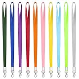 Bunt Schlüsselbänder Büro Abzeichen Lanyards Nylon mit Metall Swivel Karabinerhaken für Kartenhülle ID Karte Schlüssel 10 Stück