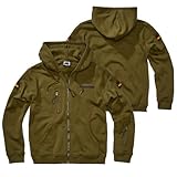 BWuM Tactical Kapuzenjacke/Sweatjacke mit Flaggen & Klett, Größe:M, Farbe:Oliv
