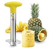 Newness Ananasschneider, Ananas-Entkerner Schneider, Ananasschäler Edelstahl Core Entferner Werkzeug für Home & Küche mit scharfe Klinge, Gelb