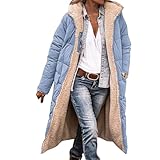 Generisch Pelzjacke Damen, Warme Strickjacke Damen, Wintermantel Lang Warm Winterjacke Outdoor Gefütterte Fleecejacken Winter Jacke Herbst Mantel Herbstjacke Übergangsjacke Steppjacke Parka