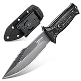 Japaknives Outdoor Survival Messer,Full Tang Bushcraft Messer,Outdoor Messer mit Kydex Holster,Jagdmesser Feststehende Klinge,Scharfes Camping Messer,Geschenk für Männer