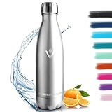 Trinkflasche Edelstahl - 750ml - Thermosflasche, BPA-Frei, Trinkflasche Sport - Auslaufsicher Wasserflasche, Trinkflasche Kohlensäure Geeignet, Edelstahl Flasche, Thermoskanne für Fitness, Fahrrad