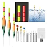 Silkwish 3 Stück Led Posen Angeln Mit Bissanzeiger - Posen Angeln 12g/15g/20g -Knicklichter Angeln Mit Gravity Sensing,Basis - mit Batterien,Ladegeräte,Zum Angeln Am See, Fluss Oder Teich
