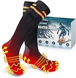 Beheizbare Socken, 5000mAh Wiederaufladbare Heizsocken mit 4 Temperaturen, Waschbare Fußwärmer Elektrisch für Skifahren/Radfahren/Angeln/Camping, Unisex Beheizte Socken Socken