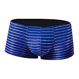 KONG JIMFAN Boxershorts Herren Radfahrer Unterhose Herren Herren Slip Unterhosen Männer Slip Boxer Herren Push Up Unterhose Herrenslipsgr6 Men's Underwear Briefs Leinen Unterhose(Blau,L)