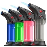 4er-Set Sturmfeuerzeuge, Feuerzeug Sturmfeuerzeug Jetflame, Jet Sturmfeuerzeug Gas Nachfüllbar, ohne Gas