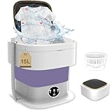 Portable Mini Waschmaschine, 15L Camping Waschmaschine Mini Mit Schleuder, Tiefenreinigung von Unterwäsche, Babykleidung, Socken für Wohnungen, Schlafsäle, Reisen, Tourenwagen
