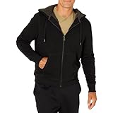 Amazon Essentials Herren Hoodie mit Sherpa-Futter und durchgehendem Reißverschluss, Schwarz, L