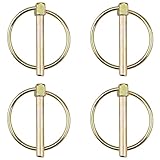 EMSNOVA® Klappsplinte 4,5mm x 40mm Rund – 4 Stück | Gelb Verzinkter Sicherungssplint mit Federhalterung | Rostfrei & langlebig | Für Anhänger, Traktoren, Boote, LKWs & Landmaschinen