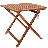 Casaria® Gartentisch Balkontisch Wetterfest Klappbar Holz 70x70cm 80kg Belastbarkeit Balkon Garten Terrasse Tisch Klapptisch Pflanztisch Akazie Braun