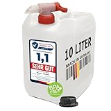 plasteo® 10 Liter Getränke- Wasserkanister Natur mit Hahn und Schraubdeckel | BPA Frei | Lebensmittelecht