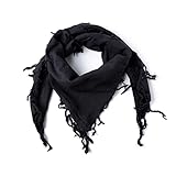 ROCK DADDY Estd 2000 ROCK HARD CLOTHING Halstuch Kopftuch Shemagh Palituch Taktischer Arabischer Arafat Schal Dreieckstuch Palästinenser PLO 100% Baumwolle (Schwarz/Schwarz)