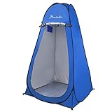 Montafox Multifunktionszelt Pop Up Zelt 2m Groß XXL Toilettenzelt Boden Abnehmbar Duschzelt Umkleide Wurfzelt Outdoor Camping WC Zelt Tragbar Mobile Umkleidekabine, Farbe:Darkblue