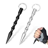 2 Stück kubotan Selbstverteidigung Waffen Legal Verteidigungs für Frauen Self Defense Schlüsselanhänger Legale Zur Stick Keychain Selbstschutz Weapons Verteidigung (Spitzes Schwarz 1 + Spitzes Weiß 1)