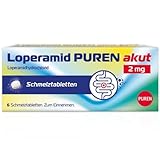 Loperamid PUREN akut 6 Schmelztabletten - schnelle Hilfe bei akutem Durchfall, schnelle Wirkung, gut verträglich, praktisches Format, einfache Anwendung