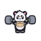 ELITEX TRAINING Elitex Training Rubber Patch mit Klettverschluss Panda Working Hard Patch für Cross-Training und Gym-Rucksäcke und -Westen
