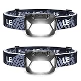 Offgridtec 2er Pack LED Stirnlampe 220lm, 1300 Lux, IPX4 Wasserdicht, Verstellbares Kopfband, Verschiedene Lichtmodi für Outdoor, Camping, Wandern, Leicht, Batteriebetrieben (nicht inklusive), Schwarz