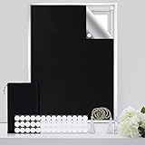 Fenster Verdunklungsstoff, 145 x 200 cm Verdunklungsvorhang Ohne Bohren Sonnenschutz Folie mit Thermobeschichtung für Reise Verdunkelungsrollo Velux Dachfenster inkl Klettband Selbstklebend