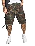 Brandit SHORTS SAVAGE NEU KURZE Hose MIT GÜRTEL CARGO VINTAGE SHORT ARMY BERMUDA, Größe:XL, Farbe:woodland