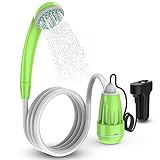 Eletorot Campingdusche mit Pumpe, Camping Dusche für Duschzelt, Mobile Dusche für Camping Outdoor Garten Auto, USB Aufladbar Akku mit 1.8m Schlauch