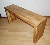 Sitzbank Holzbank Eiche Massivholz gebürstet Garderobenbank Flurbank 100x40x25cm
