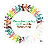 Spreadshirt Menschenrechte Statt Rechte Menschen Kreis Sticker Aufkleber, 10 x 10 cm, Transparent glänzend