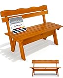 Beautissu Gartenbank Wetterfest Holz 3 Sitzer 150 cm breit – Garten Holzbank Outdoor Strapazierfähiges Robustes & Lackiertes Massivholz Bank für Balkon Terrasse Wintergarten Innenhof Parkbank – RD