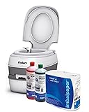 Enders Campingtoilette Starterset Green Comfort - 4944 inkl. Sanitärflüssigkeit und WC Papier - Mobile Chemietoilette Campingklo Camping-Toilette