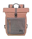 travelite Handgepäck Rucksack, Laptop Rucksack 15,6 Zoll, BASICS, Reiserucksack Rolltop Funktion, 60 cm, 35 Liter